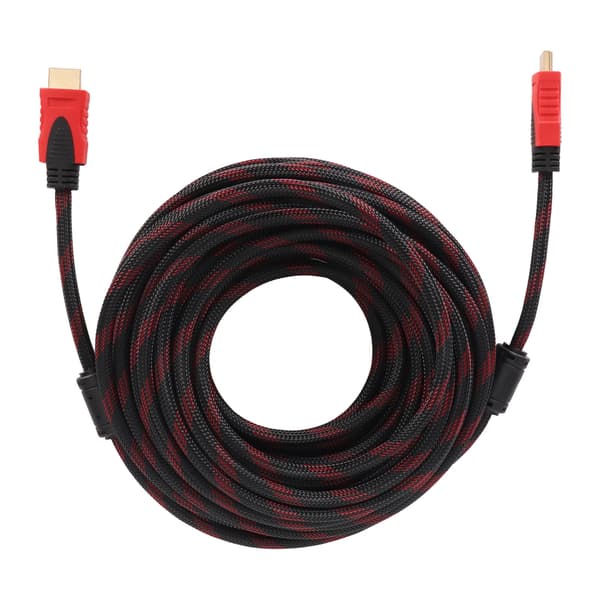 15m HD Multimedia Interface Kabel Fuld HD 1080p Fleksibelt HD Multimediekabel til TV Computerskærm Sort Rød