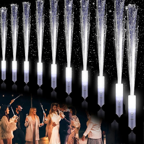 Vit Fiberoptisk Lampa, 36 st Bröllops LED Ljusstav, LED Ljusstav för Konsert Jul Födelsedag Bröllopsfest Dekorationsmaterial