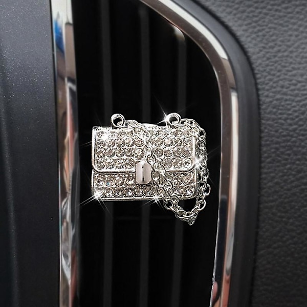 Crystal High Heel Shoe and Bag Car Air Vent Clip Set