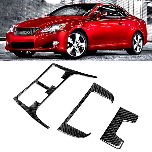 Bilinteriör Kolfiber Bakre Luftkonditioneringsventil Panellock Trim Tillbehör Passar för Lexus IS 06-12