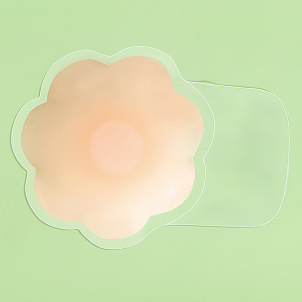 Cover Silikon Självhäftande osynligt lyftande bröstpastor för axelbandslösa outfits Toppar Blomform 6,5 cm för AB Cup Fri storlek