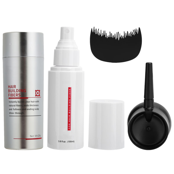 IMMETEE Hair Building Growth Fiber Kit Unisex hårfortykker tettere med kam for BaldingBlack