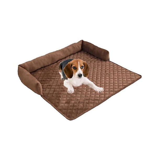 Vattentät sammetssoffa för husdjur med halkfri design - Medium storlek 90X90CM KAFFE