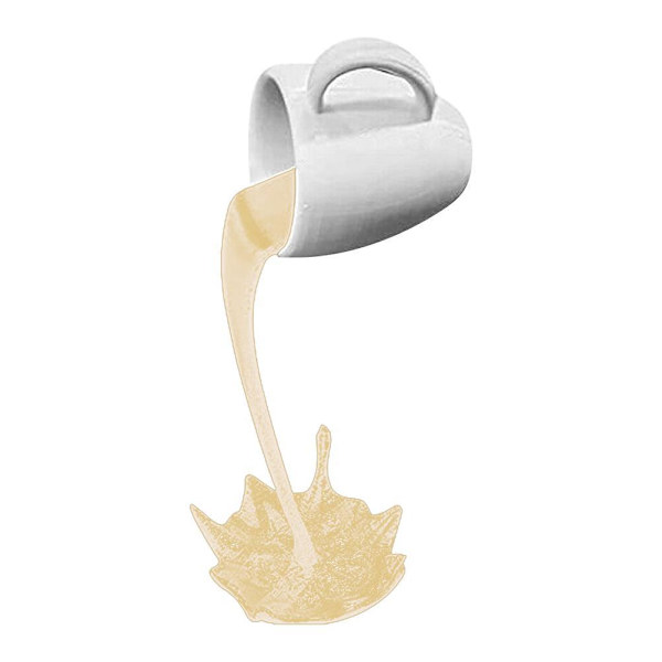 Nyhet Flytende Kaffe Kopp Skulptur Resing Kaffe Kopp Flytende Søl Kaffe Kopp Skulptur for Hjemme Skrivebord Ornamenter Dekor