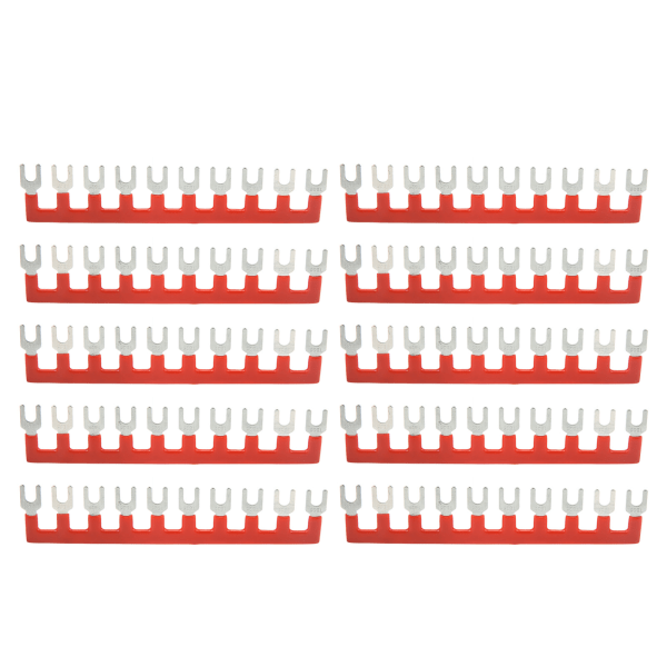 10 stk Barrier Gaffel Type Stripe 400V 25A PVC-hylster Kobbermateriale TB Jumper Block Terminal Strips for husholdningsapparater TB 2510