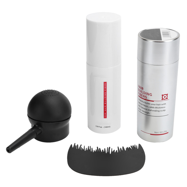 IMMETEE Hair Building Growth Fiber Kit Unisex hårfortykker tettere med kam for BaldingBlack