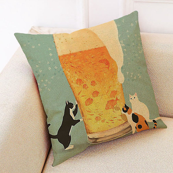 4 stk Kattepudebetræk i linned, 45x45cm, Sovesofa Decor Pudebetræk til sommerhus