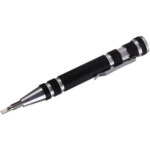 8 I 1 Skruetrækker Pen Mini Multi-Funktions Gadgets Præcisions Reparationsværktøj Skruetrækker Pen Mobiltelefon Reparationsværktøj Sæt Håndværktøj (Sort)