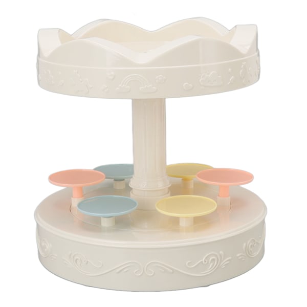 Roterande efterrättsmaskin Automatisk roterande dubbelskikts efterrättsdisplayställ Cupcake-displayplatta