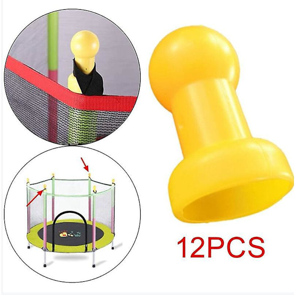 12 x Trampolinehetter Stolpehetter Trampolinetilbehør Gul 25mm