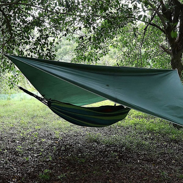 Mørkegrøn 3 x 3 m fortelt campingpresenning med vandtætte og UV-bestandige funktioner, udendørs aktivitetstilbehør inkluderet