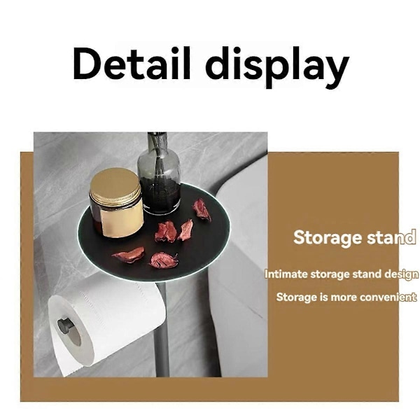 Sort Toiletpapirholder med Hylde