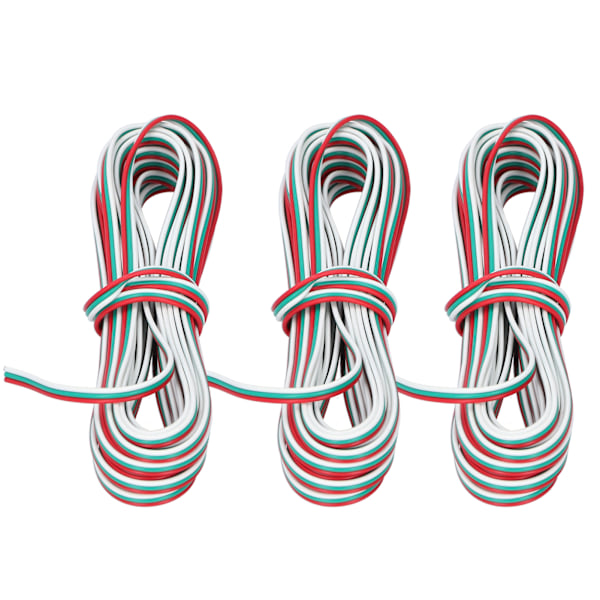 3 st 32,8ft 3-stifts förlängningskabel Ren koppartråd 22# Anslutningskabel för LED-remsa