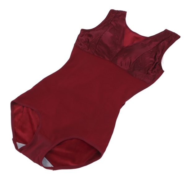 Kvinder Tyk Blød Hudvenlig Åndbar Varm Holder Mave Talje Stramning Body Shaper (Jujube Red)XXXL