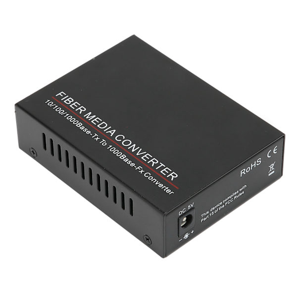 Fiber Transceiver TBC‑MC3600E‑SFP Full Duplex Half Duplex Gigabit Fiber Optic Router med plugg for strømforsyning 100‑240VUK plugg