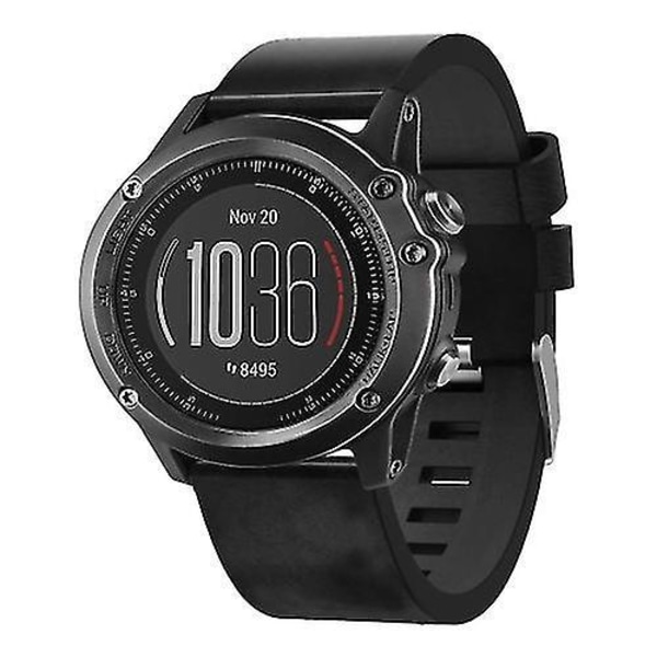 Garmin Fenix 3 Sapphire Læderrem Sort
