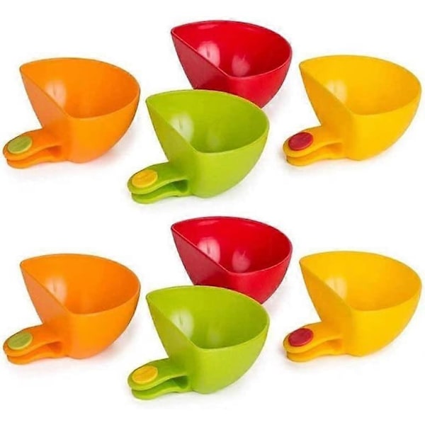 Dippsåstänger tallrikshållare - 8 delar plastfat och dippsås serveringsset för kryddor ketchup salt vegetarisk vinäger ketchup chips - chipshållare c