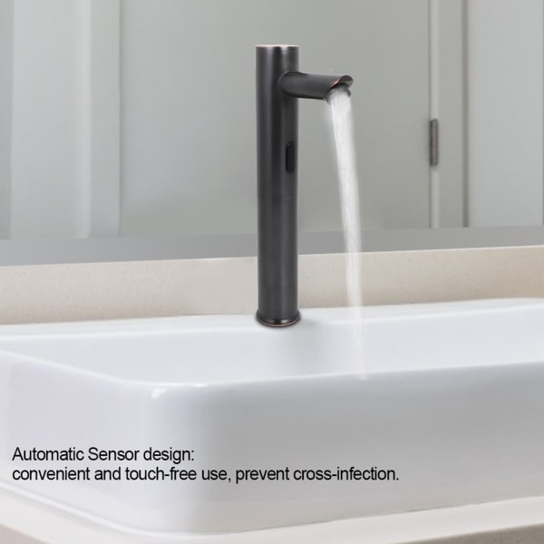 Håndfri Automatisk Sensor Sort Coating Håndvask Armatur