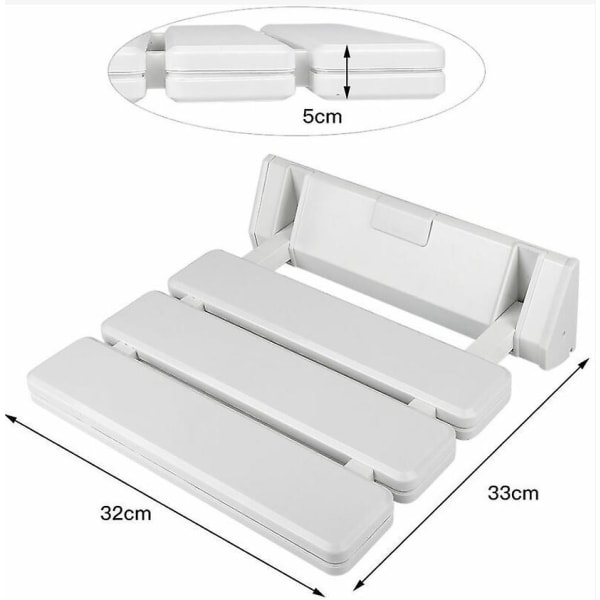 Aluminium og ABS sammenklappeligt brusesæde, 330 x 320 x 70 mm, blå