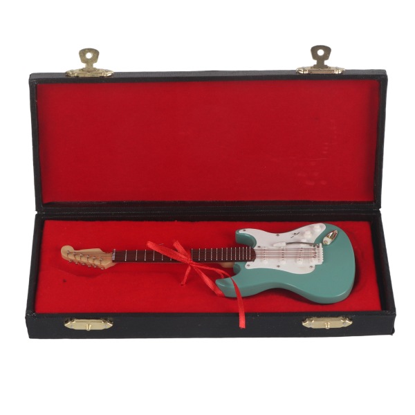 Mini Gitar Replica Miniatyr Gitar Musikkinstrument Modell Hjemmekontor DekorasjonL