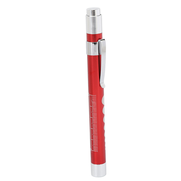 LED Penlight Vit Belysning Konkavt huvud Aluminiumlegering Medical Pen Light for Throat Red