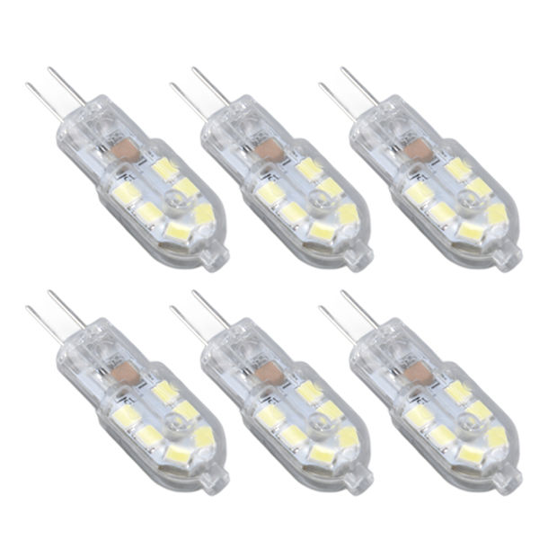 10 stk. G4 2835 LED-pære Transparent LED-lampe Stik i pære AC220V til Camper Kabinet Landskabslys 6500K Hvidt lys