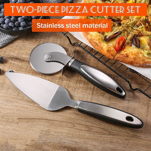 Pizzaleikkuri & Pizzalapiosetti, Ammattimainen ruostumattomasta teräksestä valmistettu pizzaleikkuripyörä, Pyörällä varustettu pizzalasta leivälle vohveleille pannukakuille