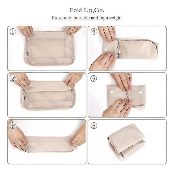 Reseväska Organiseringsset - 8 stycken, Vattentät, Bärbar, Beige