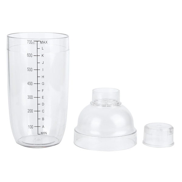 PC Cocktailshaker med skala Mælketekande Juicer Vinkop i plast til hjemmet Bar Butik 700ml