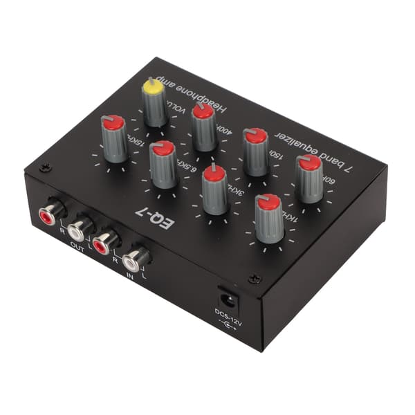 7-bands equalizer RCA ingång utgång volym justerbar 2 kanaler bil equalizer EQ bil hörlursförstärkare 100-240V