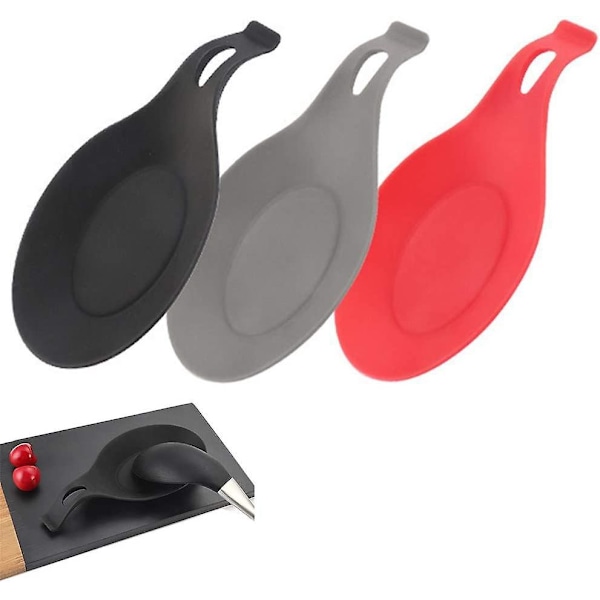 3 stk. Silikone Skeholder, Varmebestandig Silikone Redskabs Spatelholder Mandelformet Fleksibel Skeholder Skepude, Skeholder, til Hjemmerestaurant