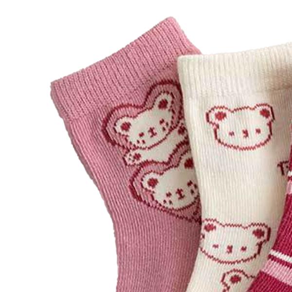 Barnstrumpor Cartoon Mönster Mid Calf Kammad Bomull Småbarnsstrumpor för Höst Vinter L (för 5‑8 år gamla)