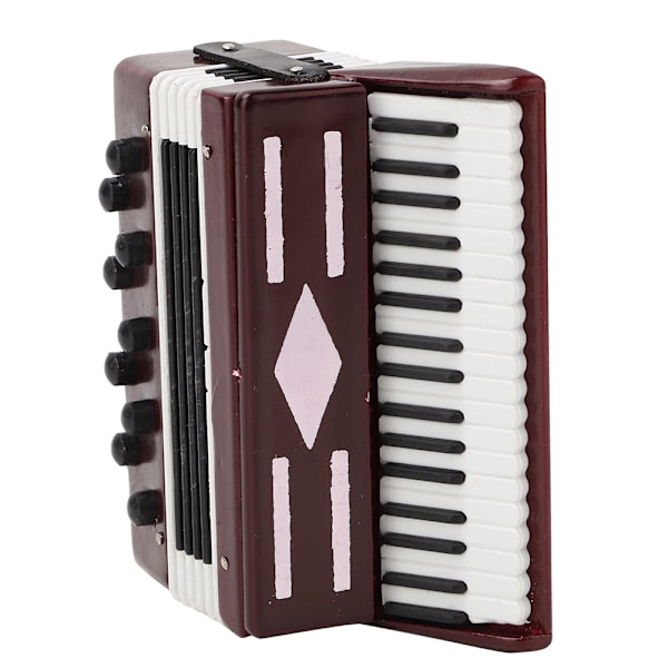6 cm Miniature trærød harmonika Model Instrumental Model med delikat æske musikalsk gave