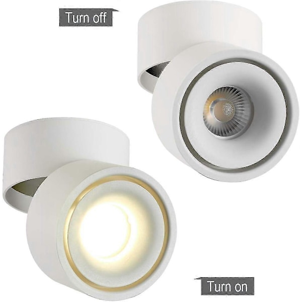 10w LED Loftspots, Justerbar Lampekrop Vinkel, Justerbare Loftspots, LED Loftbelysning, 10x10x10cm (hvid-4000k) -J