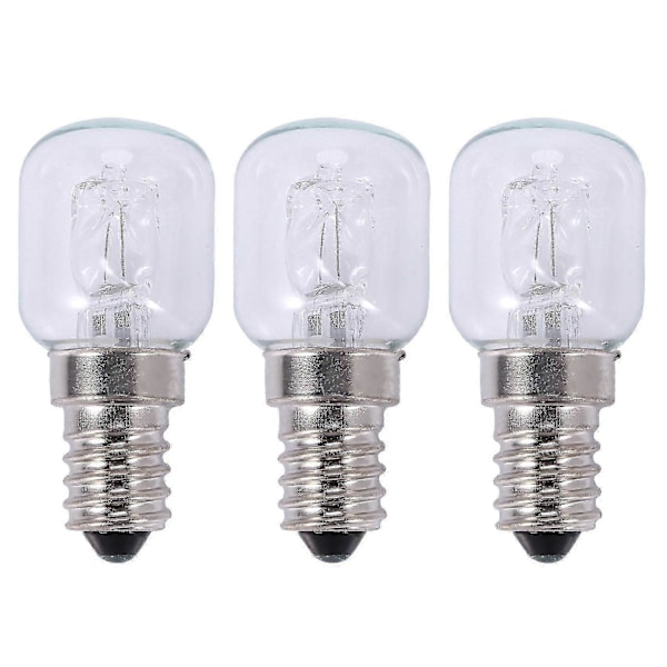 3x E14 Højtemperatur Pære 500 Grader 25w Halogen Boble Ovnpære E14 250v 25w Quartz Pære