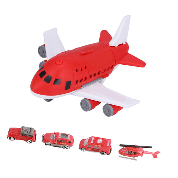 Lentokonelelusetti DIY-kokoonpano Kuljetuskone Rahtimallilelu HelikopterautoleluPunainen