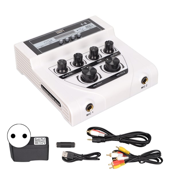 Mini Sound Mixer BT Recording MP3 Function Home Karaoke Stereo Mixer TV PC:lle Älypuhelin 100-240V EU Plug