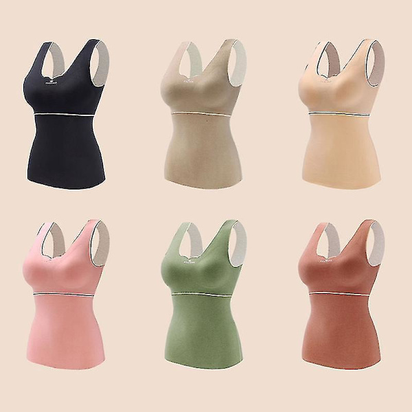 Slank XL Khaki Vest med Indbygget BH og Sømløs Mavekontrol