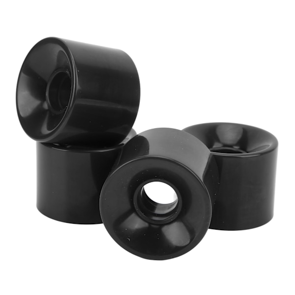 4 stk. PU skateboardhjul udskiftning støjsvag multifunktionel land surfboard rulle caster sort