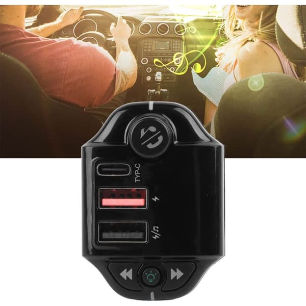 Bluetooth billader FM-sender trådløs radioadapter bilsett med to USB-porter 3.1A
