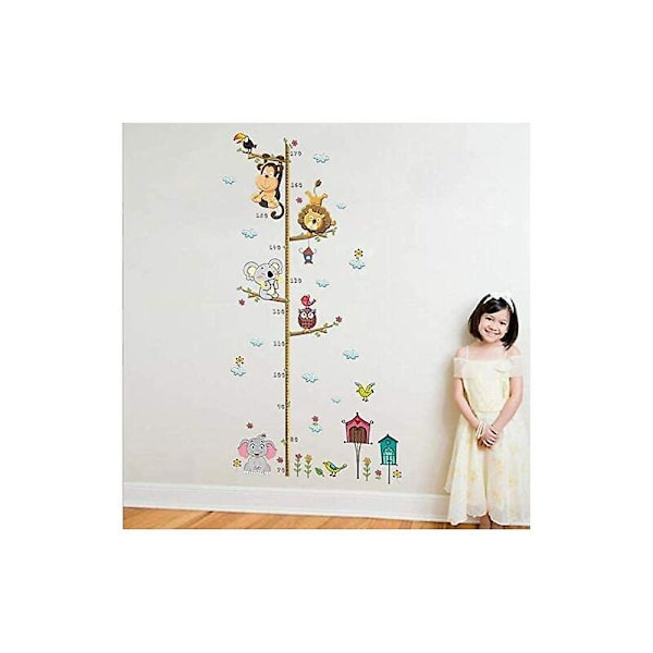 1 st Baby Tillväxtdiagram Söta Djur Stapel Höjd Diagram Väggdekaler Väggdekal Barn Tapet Baby Pojkrum Tillväxtdiagram Dekaler 30 * 90cm