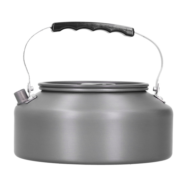1,6 L bærbar camping kaffekjele utendørs fiske fotturer grill vannkoker (svart håndtak)