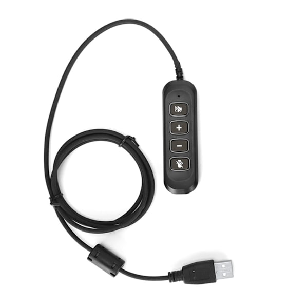 H901 USB-liitäntä QD-kaapeliadapteri säädettävällä äänenvoimakkuudella Call Center -kuulokemikrofonisovitin 3,5 mm:n kuulokemikrofonilaitteille, harmaa