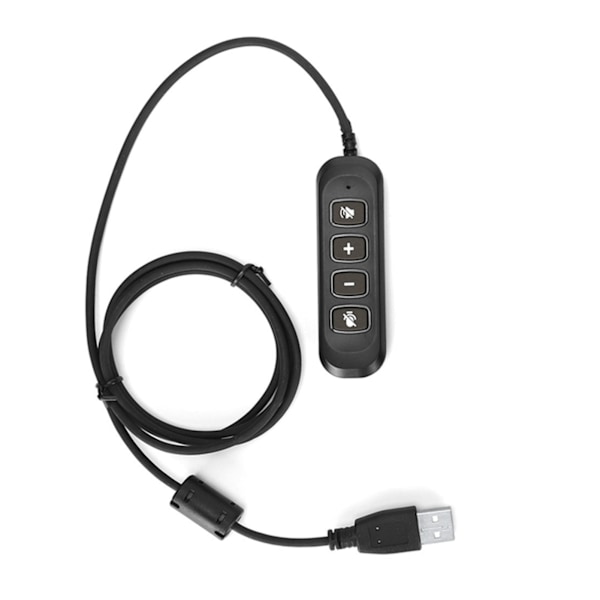 H901 USB-plugg QD-kabeladapter Justerbart volum Samtalesenter Headset-adapter for 3,5 mm Headset-utstyr Grå