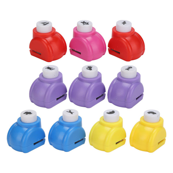 10st Hålslag Mini Multiple Mönster DIY Puncher Set för Scrapbooking Nail Art