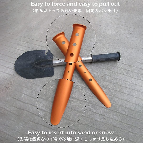 Telttanker av aluminiumlegering U-formet sand 31 cm festepinner 6 stk for snø strand camping fotturer