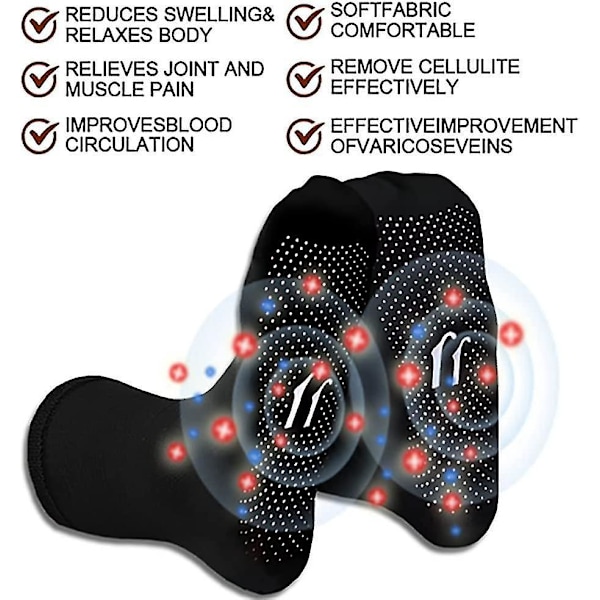 Turmaliini-ioniset vartalonmuotoilevat venyvät sukat - 10 paria