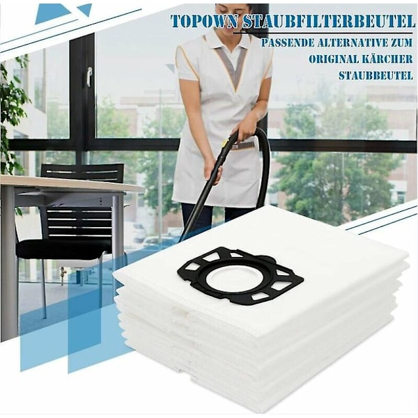 10 kpl Karcher pölynimurin pussit WD4 WD5 WD6 Karcher pussi MV4, MV5 ja MV6 pölysuodatinpussit Karcherille