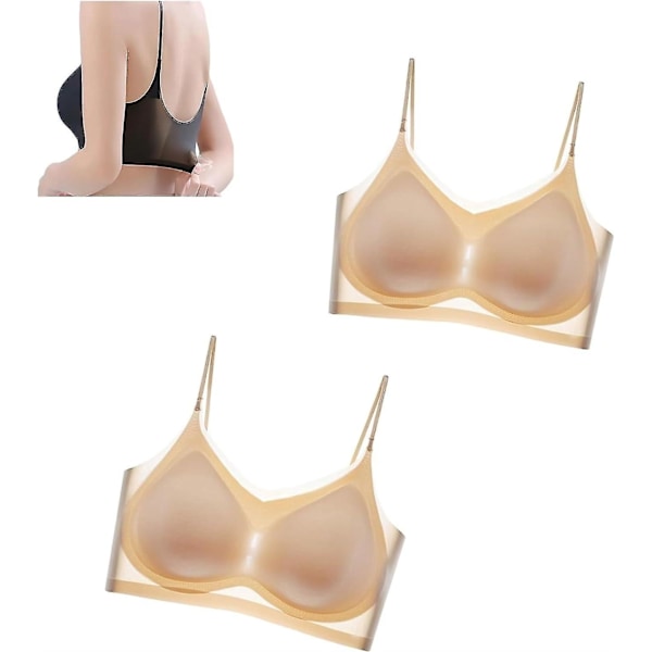 Ultra tynn is silke sømløs komfort-BH - Plus Size (2stk) XXL Hud