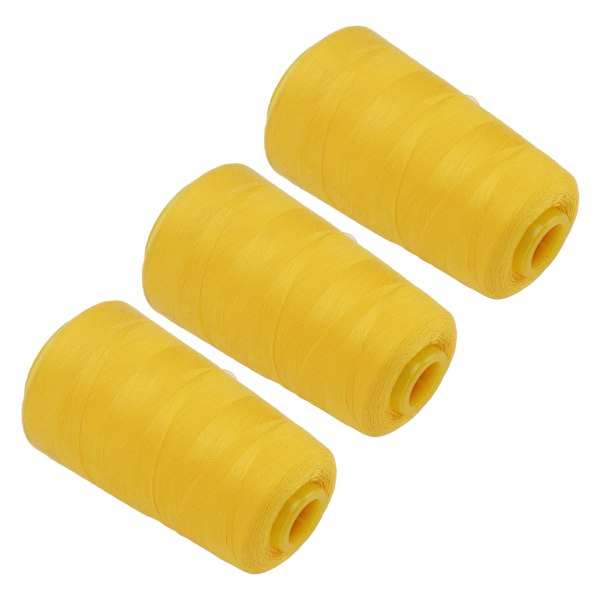 3st Serger-tråd Gul färg Robust Hållbar Hög styrka Bekväm textur Levande färg Gul tråd